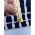 Bohemian woven cotton blend crossbody bag fringe, tie front front. Blue Photo 5