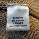 Pendleton  Full Zip Sweater Cotton Funnel Neck Pockets Ribbed Knit Tan Large Photo 2