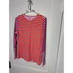 Lands' End Orange Pink Striped Crewneck UPF Sun Shirt Long Sleeve Size Small Photo 2