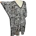 Merona black & white floral sheer kimono swimsuit coverup swimwear resort Size L Photo 3