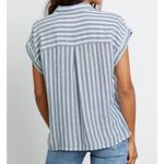 Rails  Whitney Short Sleeve Button Down Shirt in Blue Echo Stripe size Small Photo 3