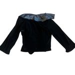 Naracamicie Black Velvet Blazer Jacket Buckle Closure Contrast Collar Size 4 Photo 2