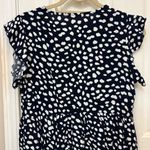 KIRUNDO Ruffle Sleeve Navy & White Dress with Embroidered Floral Details Blue Size M Photo 11