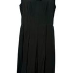 Marc Jacobs Black Lace Hem V-Neck Ruffle Pleated Shift Dress size 6 Silk Rayon Photo 0