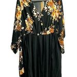 Bloomchic Black Multi Color Floral Tie Waist Midi Dress Size 18/20 Photo 0