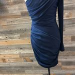 Alice + Olivia  Chrissy Wrap One Shoulder Chiffon Mini Dress Medium NWT Sapphire Photo 5