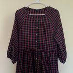 Madewell Women’s 4 Plaid Flannel Raglan 3/4 Sleeve Button-Front Shirtdress Photo 2