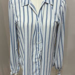 Abercrombie & Fitch Blue and White Striped Button Down Shirt Photo 0