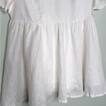 By Egreis White Baby Doll Top Size Medium Scoop Neck Square Cutout Back NWT Photo 3