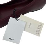Mango MNG Bow Leather Ballet Flats Burgundy Size 39/US 8.5 Photo 11