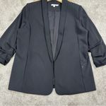 Chico's Chico’s Women’s Ruched Sleeve Blazer Open Front Lined Office in Black 2/US 12 Photo 4
