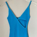 DAVID KOMA For Mini Dress in Blue Ribbed Size Small‎ Cutout Detail Tank Dress Photo 3