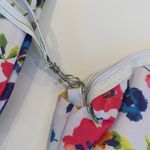 Small Tote Bag and Makeup Bag Set White with Pink Blue and Yellow Flowers Red Photo 7