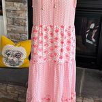 Pink Tie Neck Maxi Dress for Casual Resort Wear Size M Photo 3