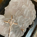 Sterling Silver CZ Cross Necklace Faith Hope Love Infinity Photo 0