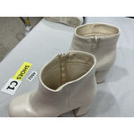 Charlotte Russe Womans Platform Ankle Boots 7 Ivory Side Zip Block Heel Photo 2