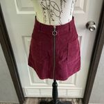Topshop  Moto Burgundy Mini Skirt with Front Zipper Size 10 Photo 1