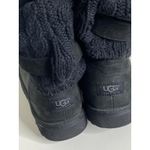 UGG  Australia 10 Cassidee Short Suede Leather Knit Black Sheepskin Boot 1007690 Photo 6