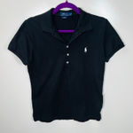 Polo Ralph Lauren Black‎ Ladies Slim Fit Short Sleeve Shirt Large 297 Black Photo 0