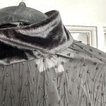 Mare Mare Women’s Hunt Velvet Sheer Polka Dot Blouse Black Size Medium M Photo 4