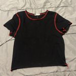 Von Maur Black with Red Stitching Tee Photo 0