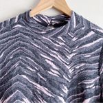 Torrid Dark Grey & Pink Zebra Hacci Mock Neck Trapeze Dress, Size 1X Photo 2