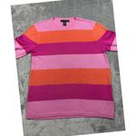 Lauren Ralph Lauren Striped Sweater Pink Orange Cotton Blend‎ Womens Medium Photo 2