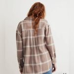 Madewell  Plaid Shirt Jacket in Brown and Cream Photo 3