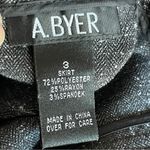 A Byer BYER | Charcoal Gray Pleated Hem Pencil Skirt Sz 3 Photo 4