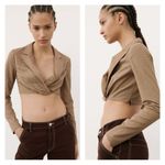 ZARA  Plaid Blazer Crop Top Size Small Photo 2