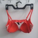 Victoria's Secret  push-up lacey bottom bra with bow in middle in red and white size 32C. Photo 4