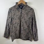 Lands End Fleece Pullover Womens Sz M Leopard 1/4 Zip‎ Shirt Outdoor Warm Size M Photo 0