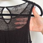 Eileen Fisher Beach Hemp Black Midi Shift Dress Lace Mesh Resortwear Size Large Photo 5