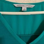 Adrienne Vittadini Green Mixed Material Short Sleeve Top Photo 6