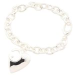 Gucci NWOT  Sterling Silver Heart Charm Chain Bracelet/ 19 Photo 0