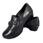 Dansko  Jane Women's Black Leather Clogs Buckle Strap Size 8.5-9 Photo 0