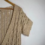 Free People Women’s Open-Knit Cotton Cable Cardigan Top Neutral Beige Size M Photo 3