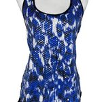 Vince Camuto Black Blue White Sleeveless Sequin Shimmer Racerback Tank Top Med Photo 0