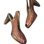 Bella Vita  Peep Toe Sling Back Brown Leather Heels size 8 Narrow Photo 0