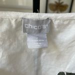 Chico's Chico’s Linen Blend Moss Green Floral Applique Tunic Top 2 12 M Photo 4