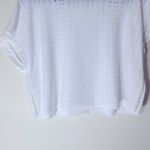 ZARA eyelet boxy crop top oversized white size small Photo 12