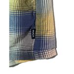 RVCA Shorts Blue Yellow Plaid Pockets Elastic Waist Drawstring Pull On Women XS Photo 3