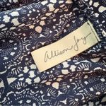 Allison Joy  One Shoulder Ruffle Navy White Print Sundress Size M Photo 14