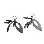 Boho Feather Drop Earrings with Patina Copper & Mixed Metal Charms Photo 6