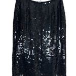 VINTAGE Identity by Lord & Taylor Black Silk Sequin Skirt Size 4 Photo 1
