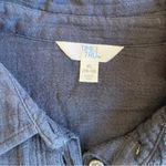 Time & Tru  Blouse Button Down Blue 16-18 XL Long Sleeve Shirt Lagenlook Plus Photo 2