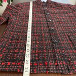 Vintage Red & Black Jacquard Tweed Button up Jacket/Blazer size medium Photo 6