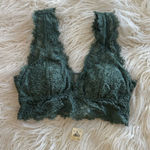 Aerie Eyelash Lace Plunge Bralette Green Size XS Photo 0