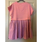 NEW Pink Crew Neck Pullover Oversized Sweatshirt Short sleeve Mini Dress M Size M Photo 1