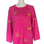 heirloom collectibles VTG. 2001 Embroidered Butterfly Sweater Cardigan. Sz. M Photo 0
